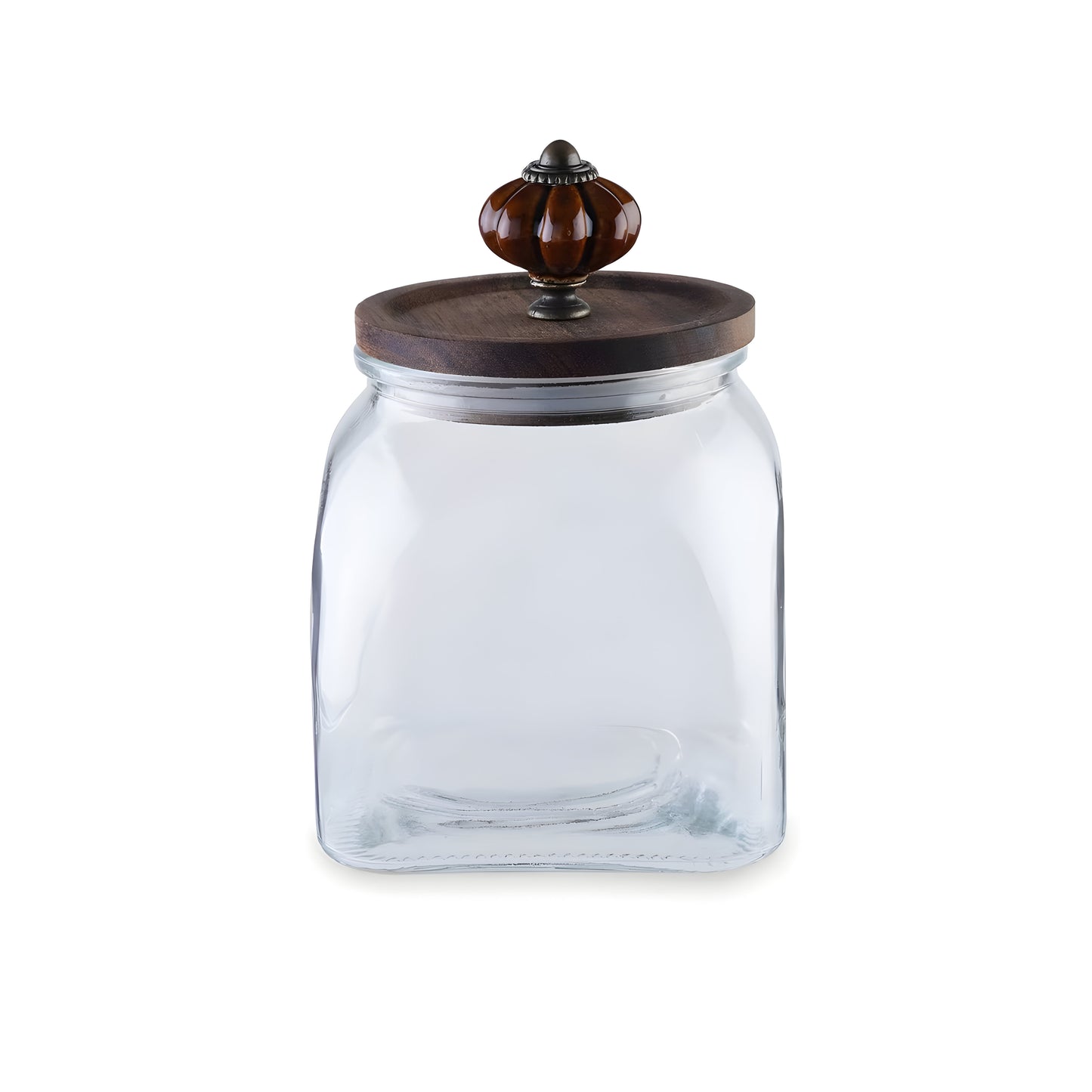Vista 4-Piece Glass Canister Set, Airtight Wooden Lids