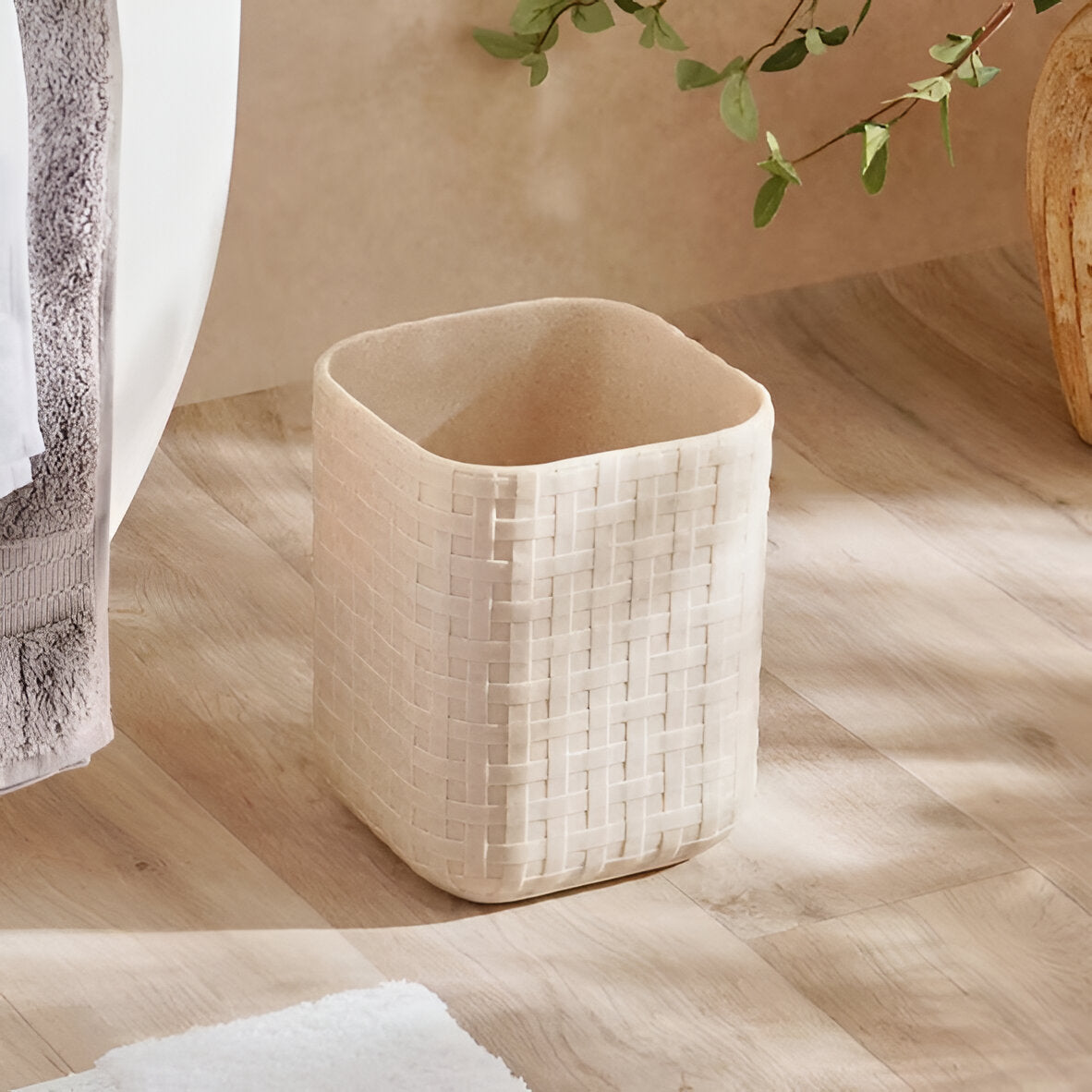 Sahara Sand Resin Waste Bin Square, Durable