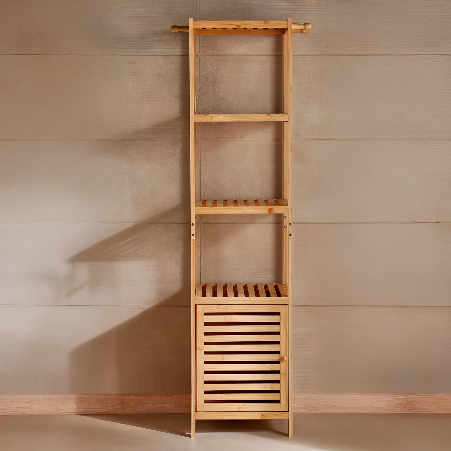 Sylvan Bamboo Storage Cabinet Natural 3-Tier, Space Saving