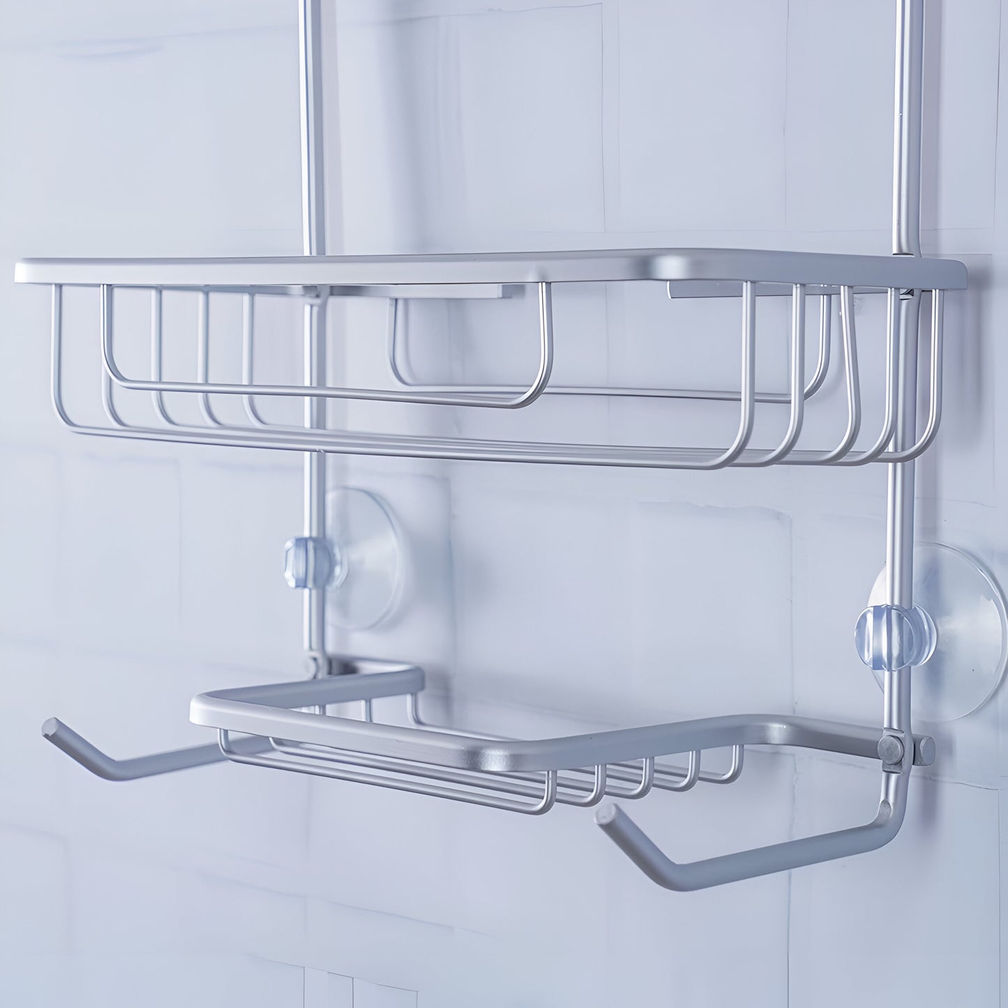 Nimbus Silver Aluminum Shower Caddy 2-Tier, Rust Resistant