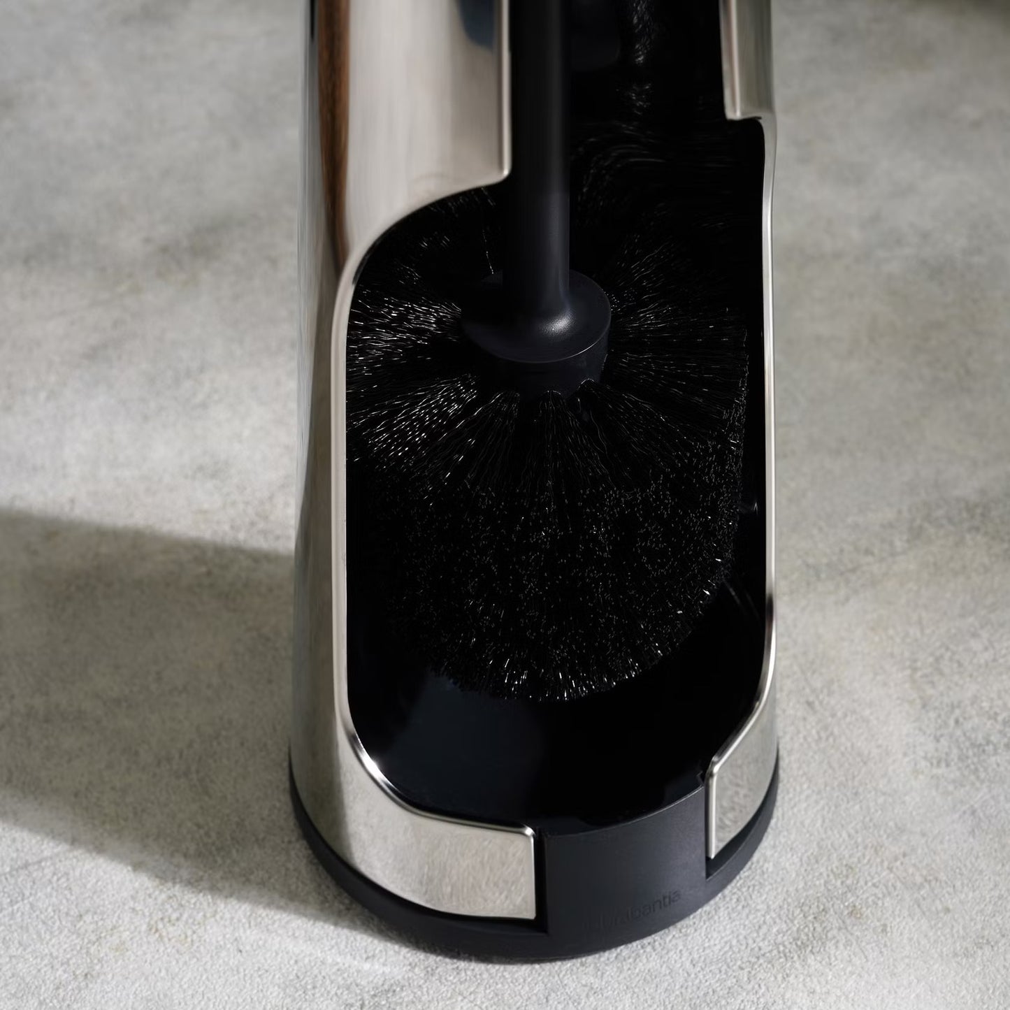Chrome Toilet Brush Holder, Tall Cylinder Design