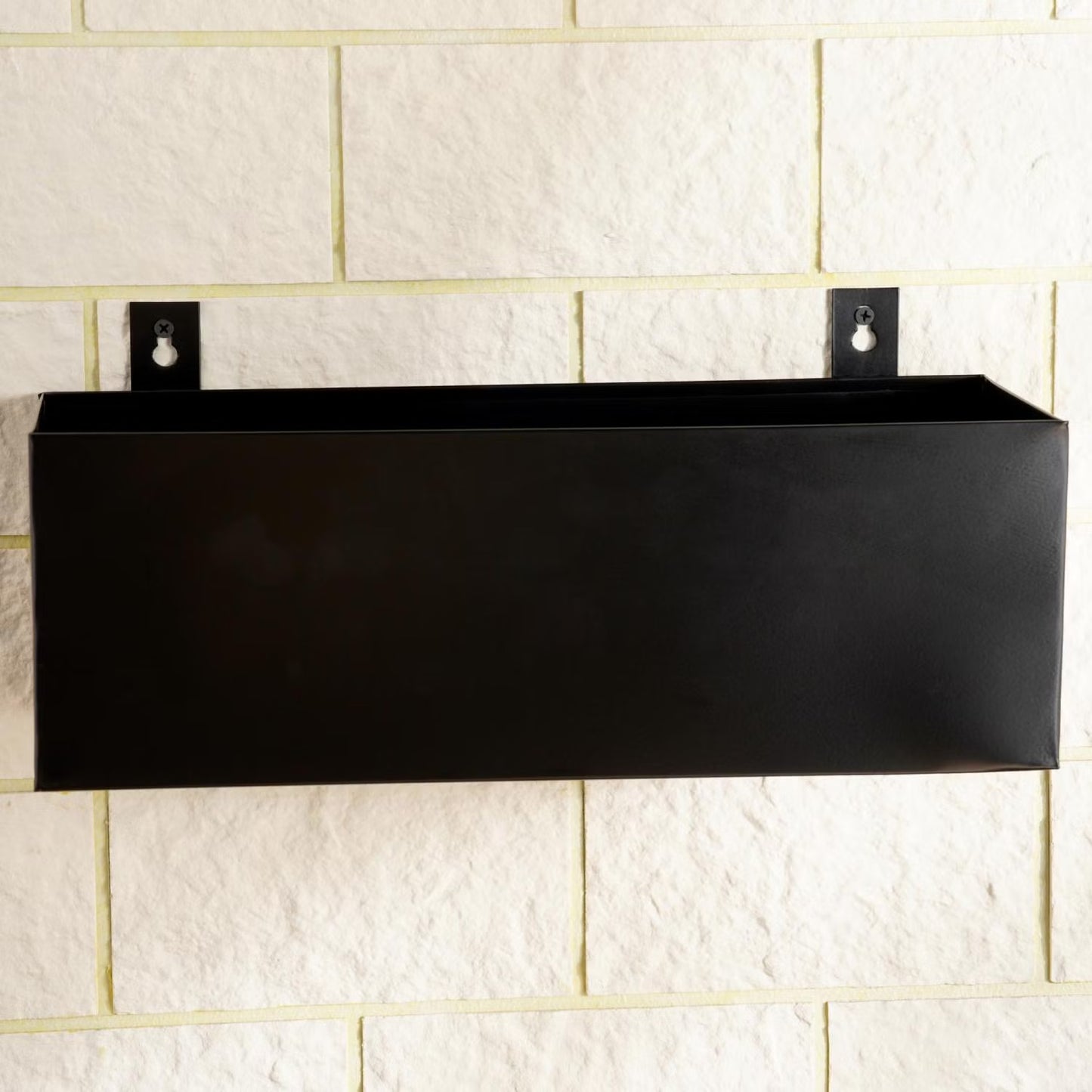 Black Metal Railing Planter with Wall Mounts