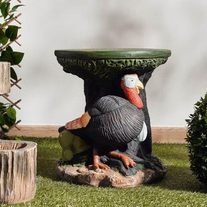 Clay Hen Design Garden Decor Stool, Grey