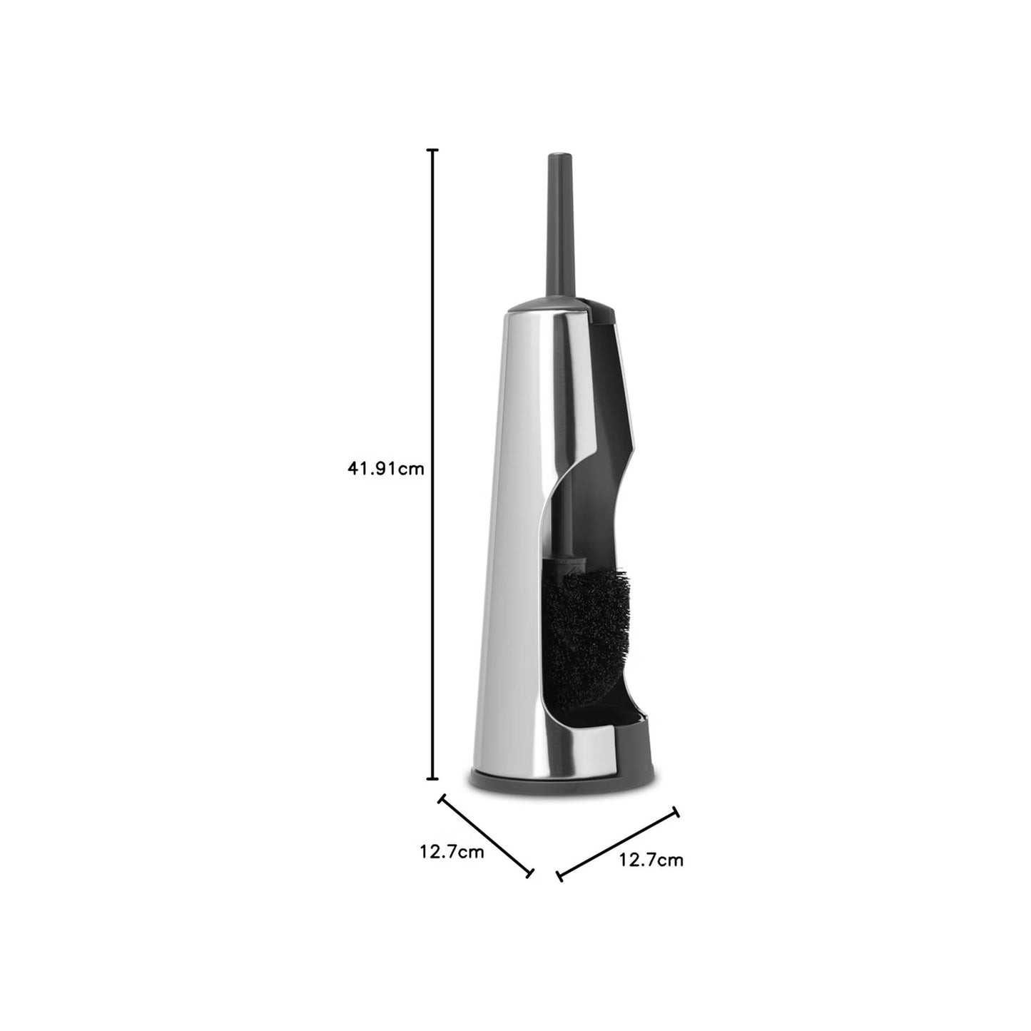 Chrome Toilet Brush Holder, Tall Cylinder Design
