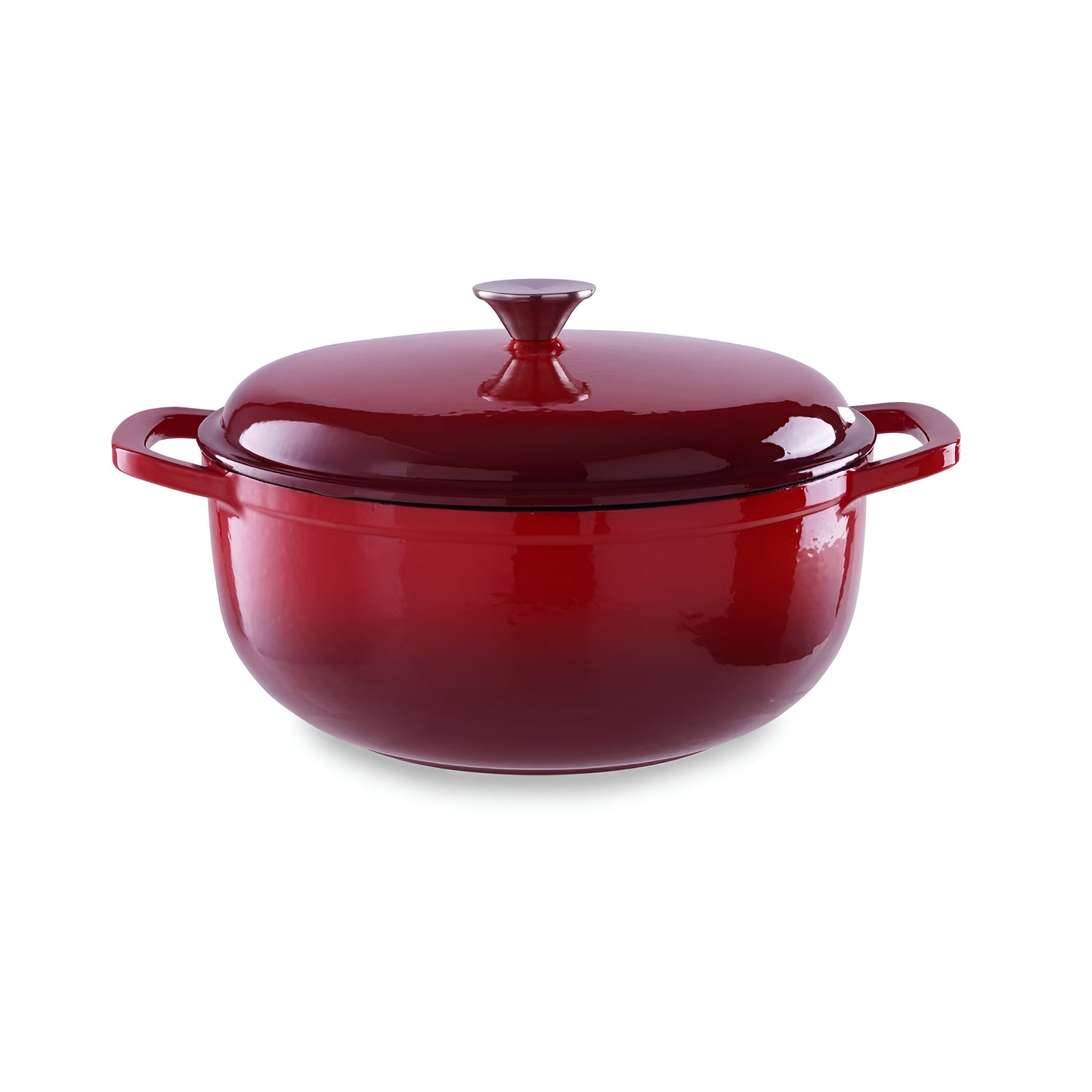 Vermillio Enameled Cast Iron Cooking Pot, Ombre Red