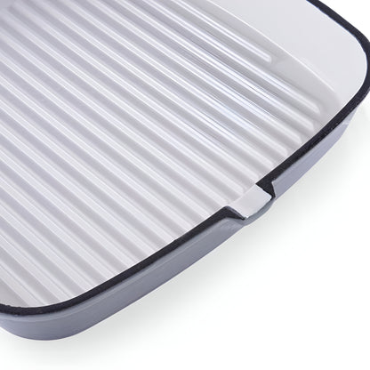 Ashford Enameled Cast Iron Grill Pan, Ombre Gray