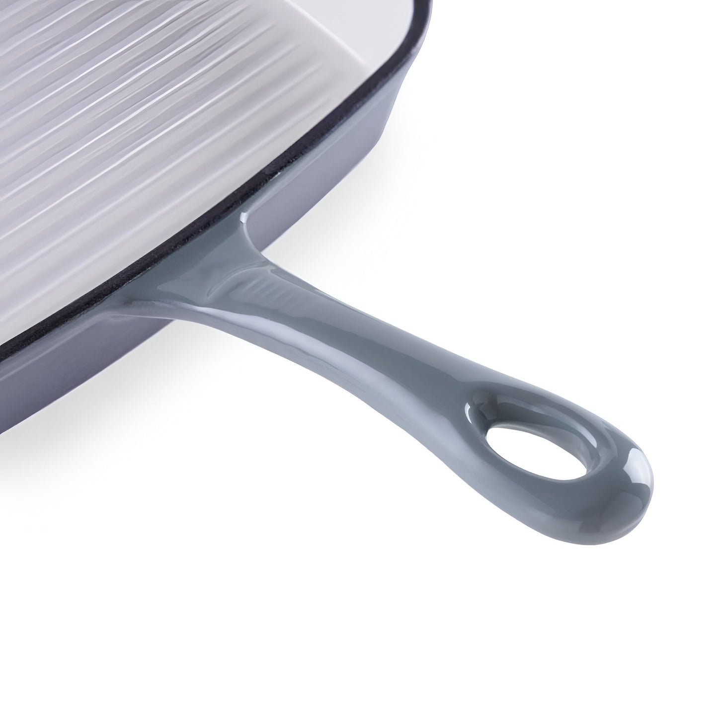 Ashford Enameled Cast Iron Grill Pan, Ombre Gray
