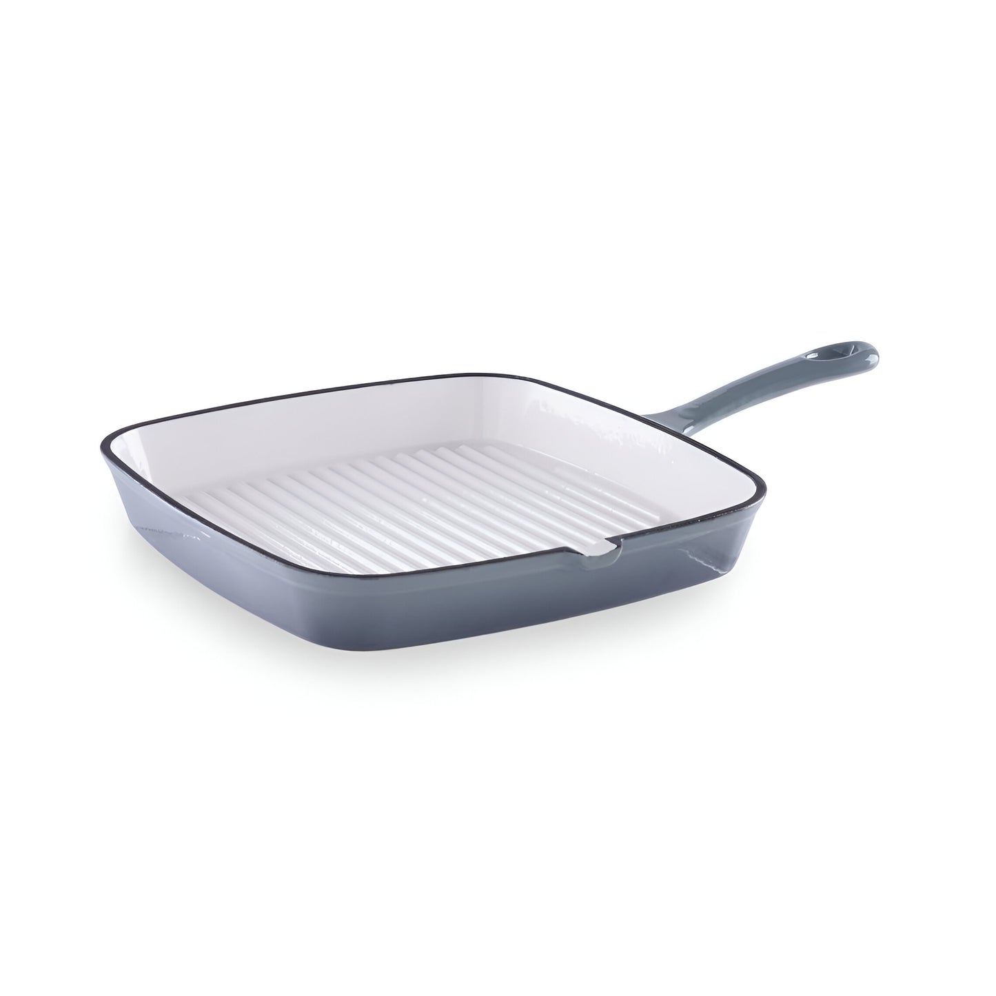 Ashford Enameled Cast Iron Grill Pan, Ombre Gray