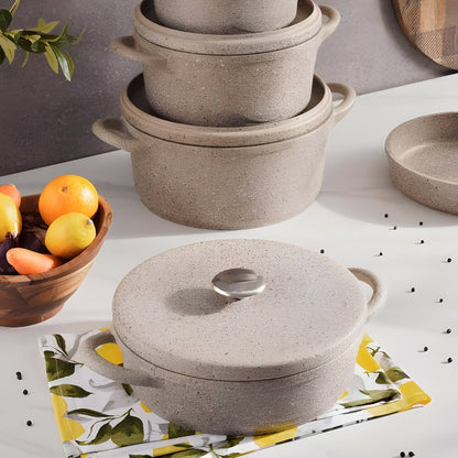 Culinara Induction Cookware Set 5-Piece, Beige Aluminum
