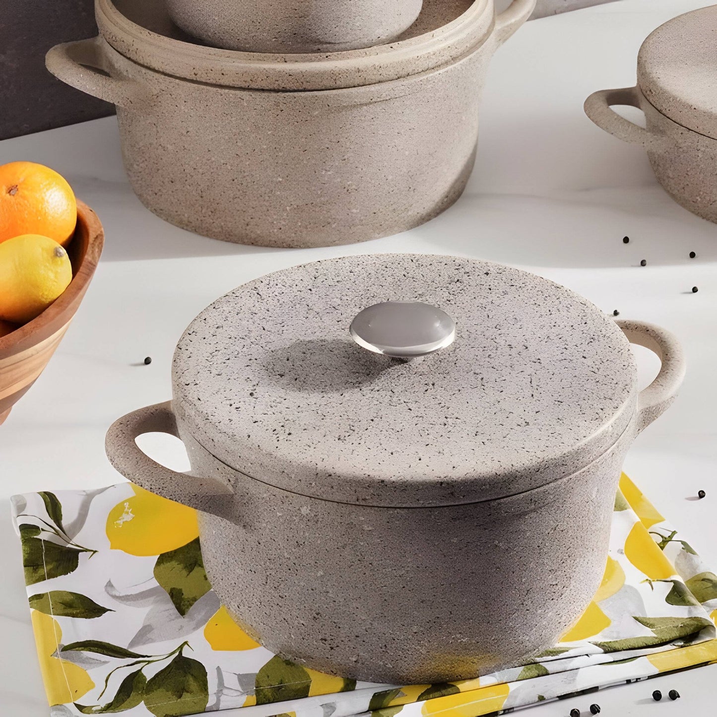 Culinara Induction Cookware Set 5-Piece, Beige Aluminum