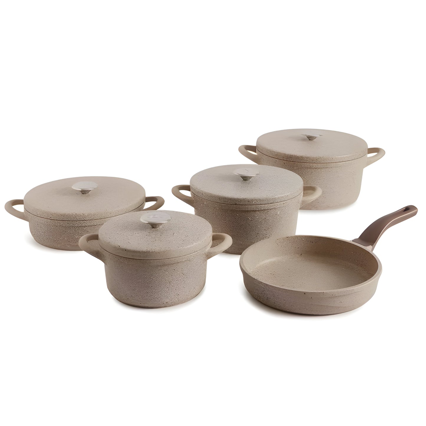 Culinara Induction Cookware Set 5-Piece, Beige Aluminum