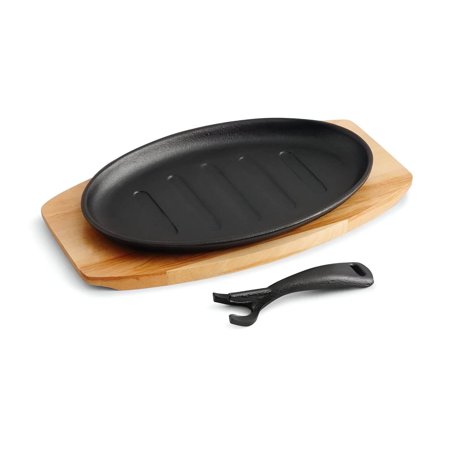 Savora Pre-Seasoned Cast Iron Sizzler, Wooden Tray