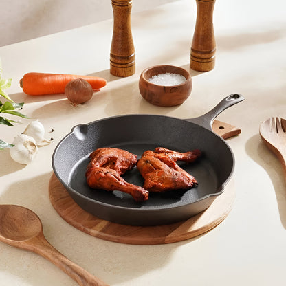 Titan Pre-Seasoned Cast Iron Fry Pan, Induction Safe