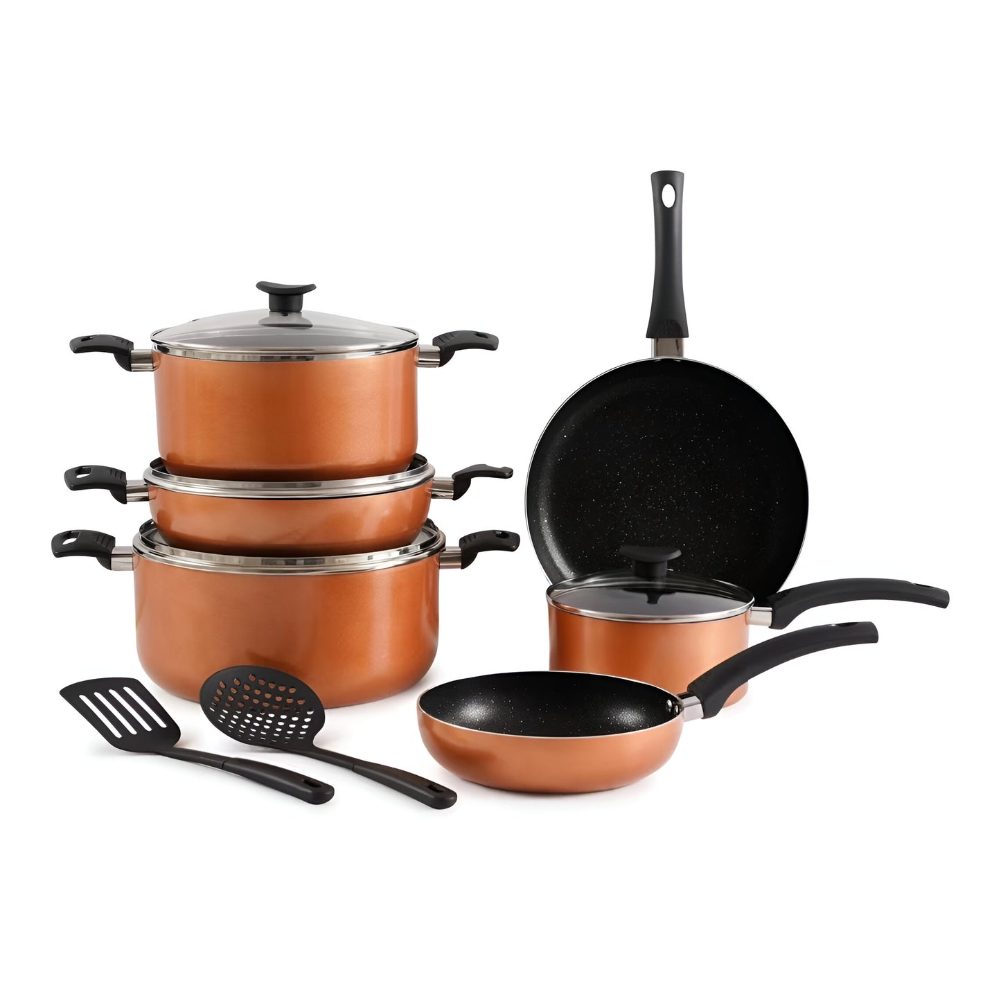 Ambera Non-Stick Cookware Set 8-Piece, Copper Induction