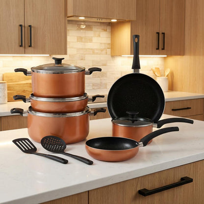 Ambera Non-Stick Cookware Set 8-Piece, Copper Induction