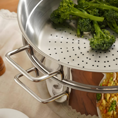 Vapore Stainless Steel Steamer with Lid, Mirror Finish