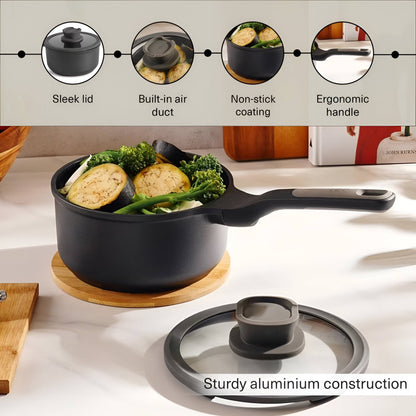 Raven Ceramic Sauce Pan, Non-Stick Straining Lid