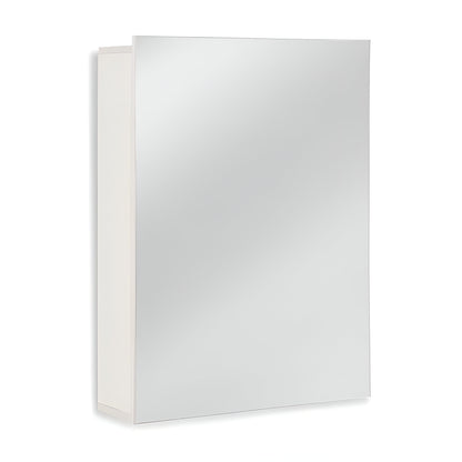 Solis White Medicine Cabinet Wall Mount, Mirrored Door