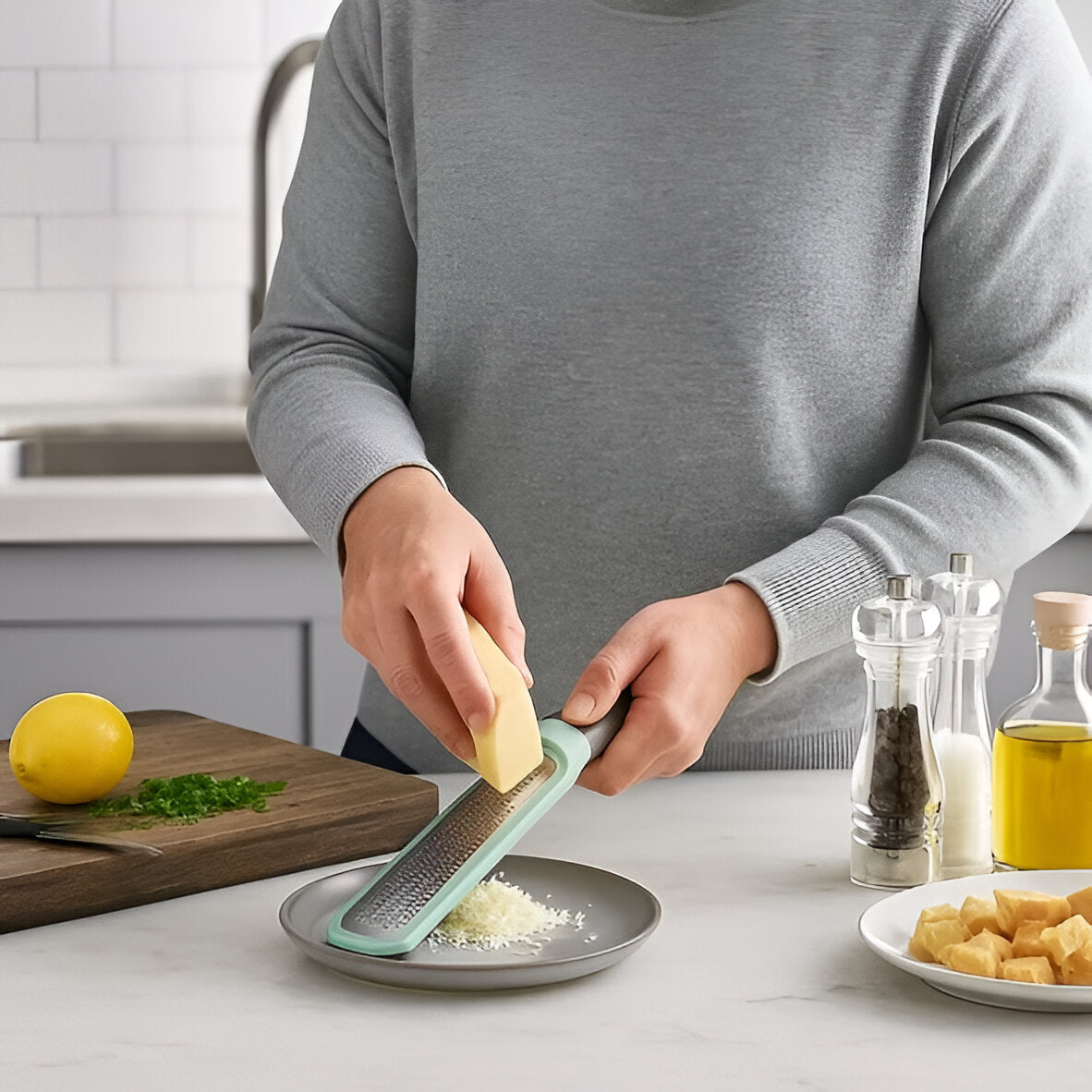 Velo Stainless Steel Hand Grater Gray, Protective Sleeve