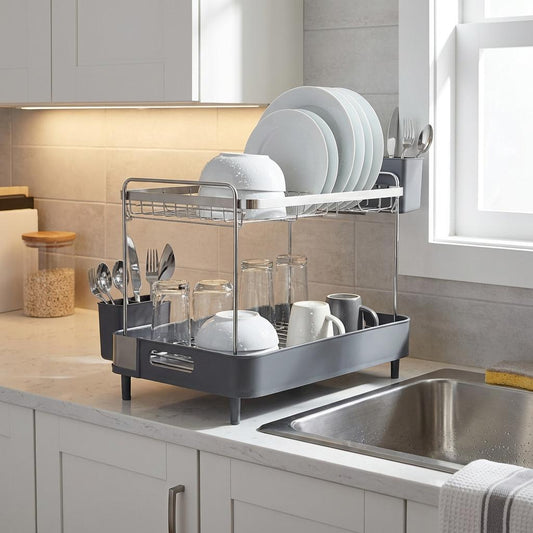 Lumina Stainless Steel 2-Tier Dish Rack