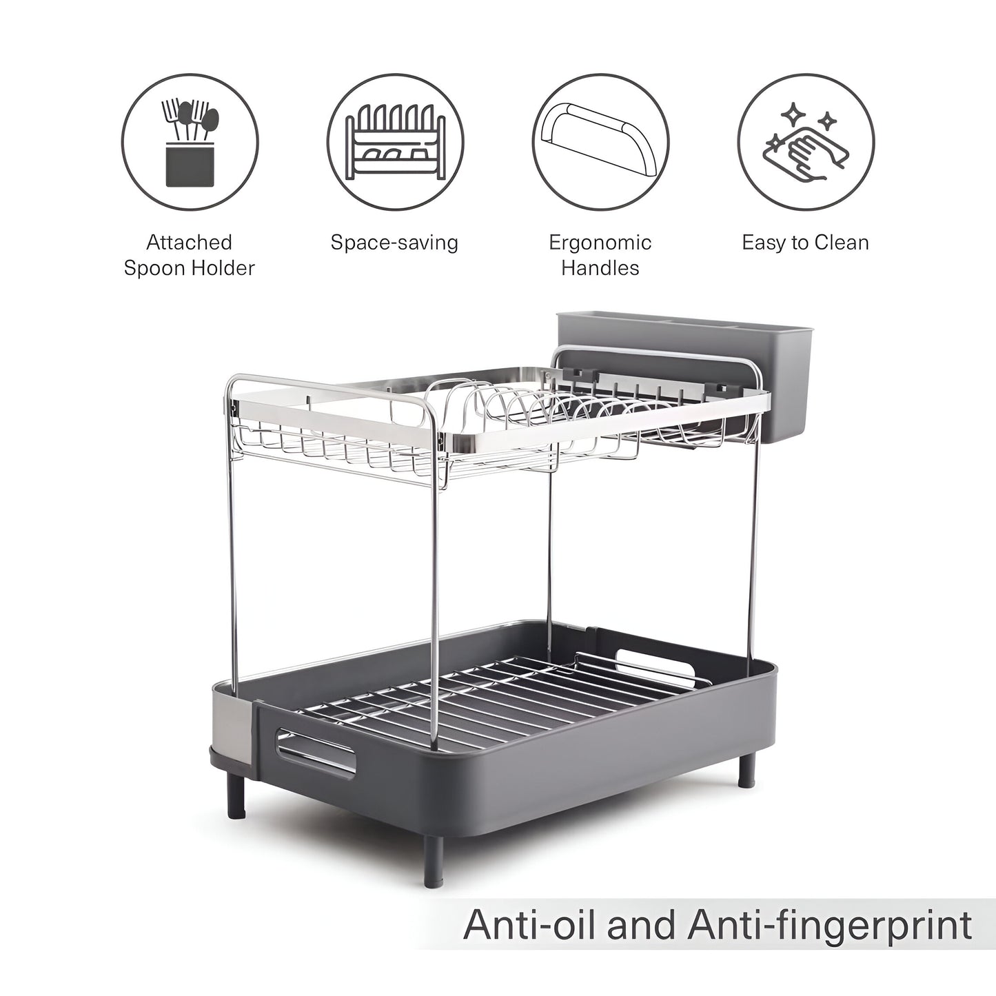 Lumina Stainless Steel 2-Tier Dish Rack