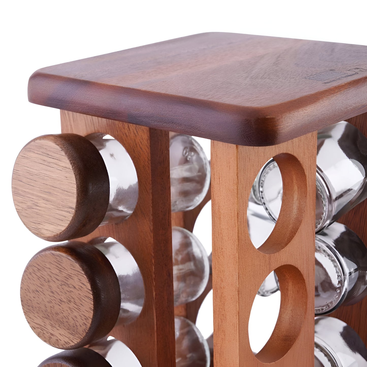 Natura Wooden Spice Rack 12-Jar, 360 Rotating