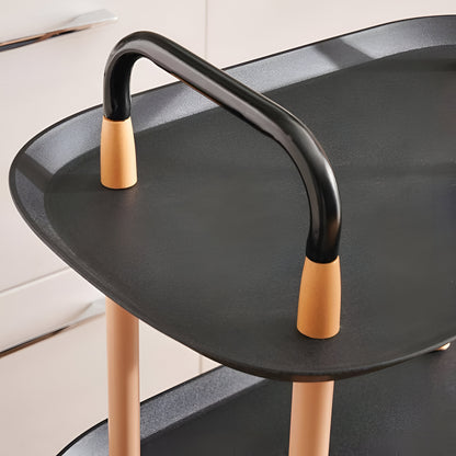 Vesta 3-Tier Kitchen Trolley Black, Locking Wheels