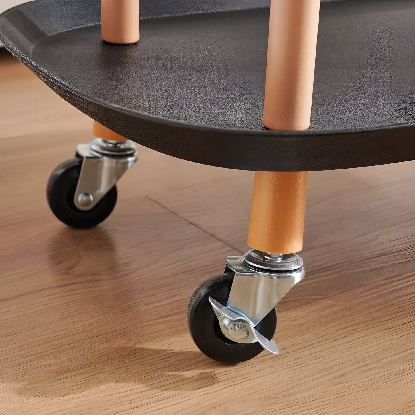 Vesta 3-Tier Kitchen Trolley Black, Locking Wheels