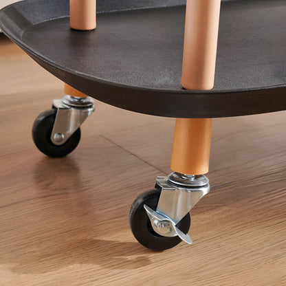 Vesta 3-Tier Kitchen Trolley Black, Locking Wheels