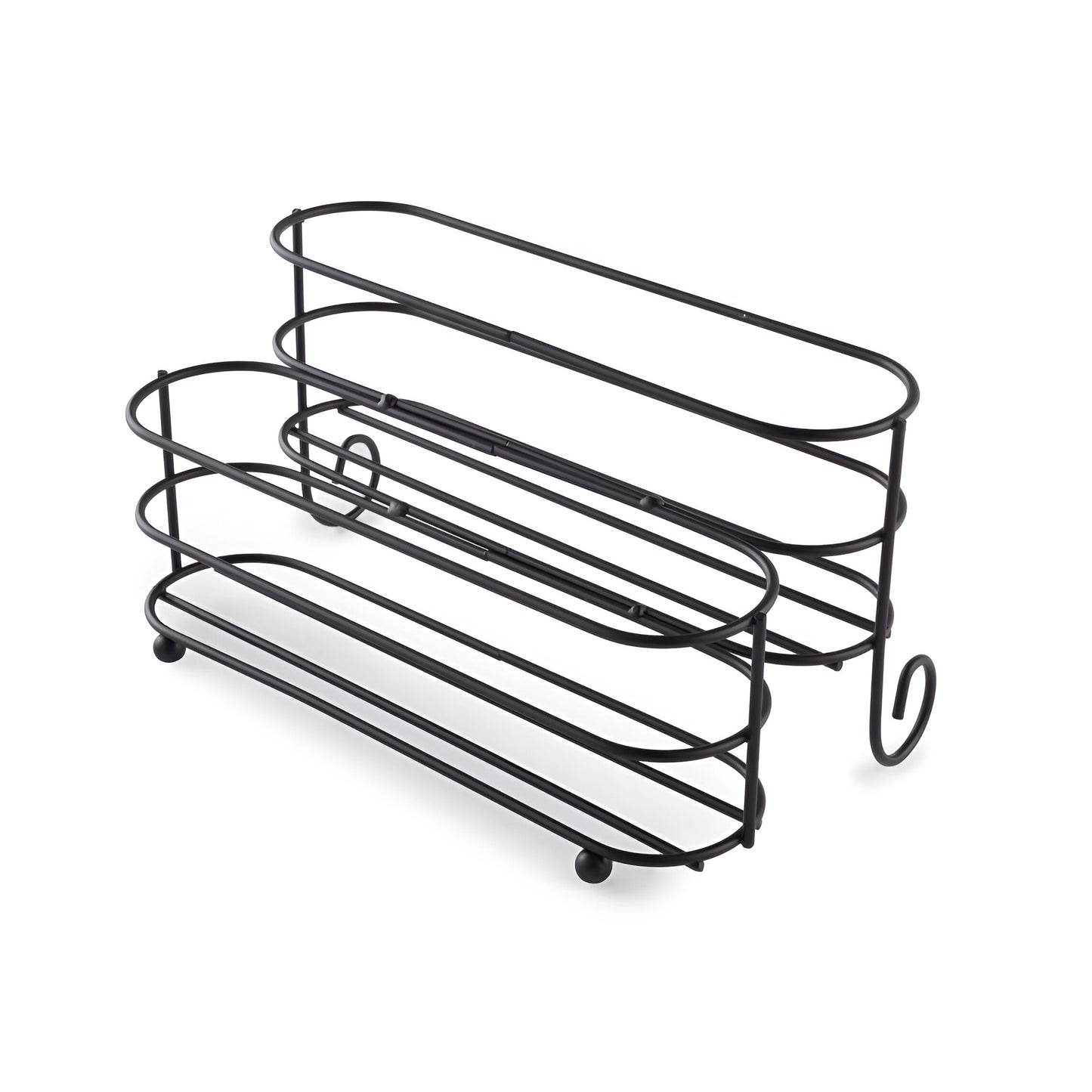 Orion 8-Piece Glass Spice Jar Set Metal Stand, Clear
