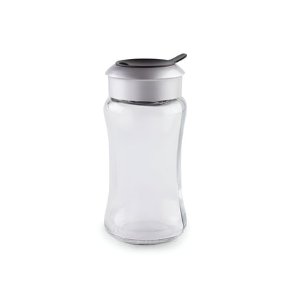 Orion 8-Piece Glass Spice Jar Set Metal Stand, Clear