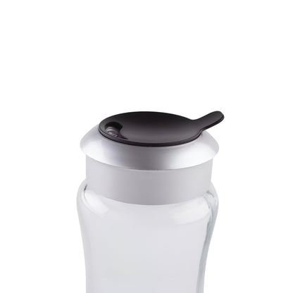 Orion 8-Piece Glass Spice Jar Set Metal Stand, Clear
