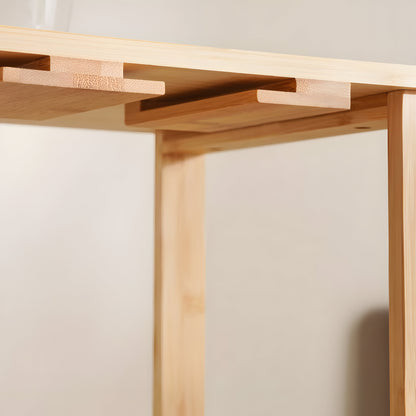 Vino Bamboo Bottle Rack Stand 6-Bottle, Stemware Holder