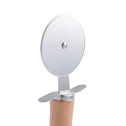Silva Beech Wood Pizza Cutter Stainless Steel, Safety Guard