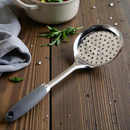 Vento Stainless Steel Skimmer Gray, Soft Grip Handle