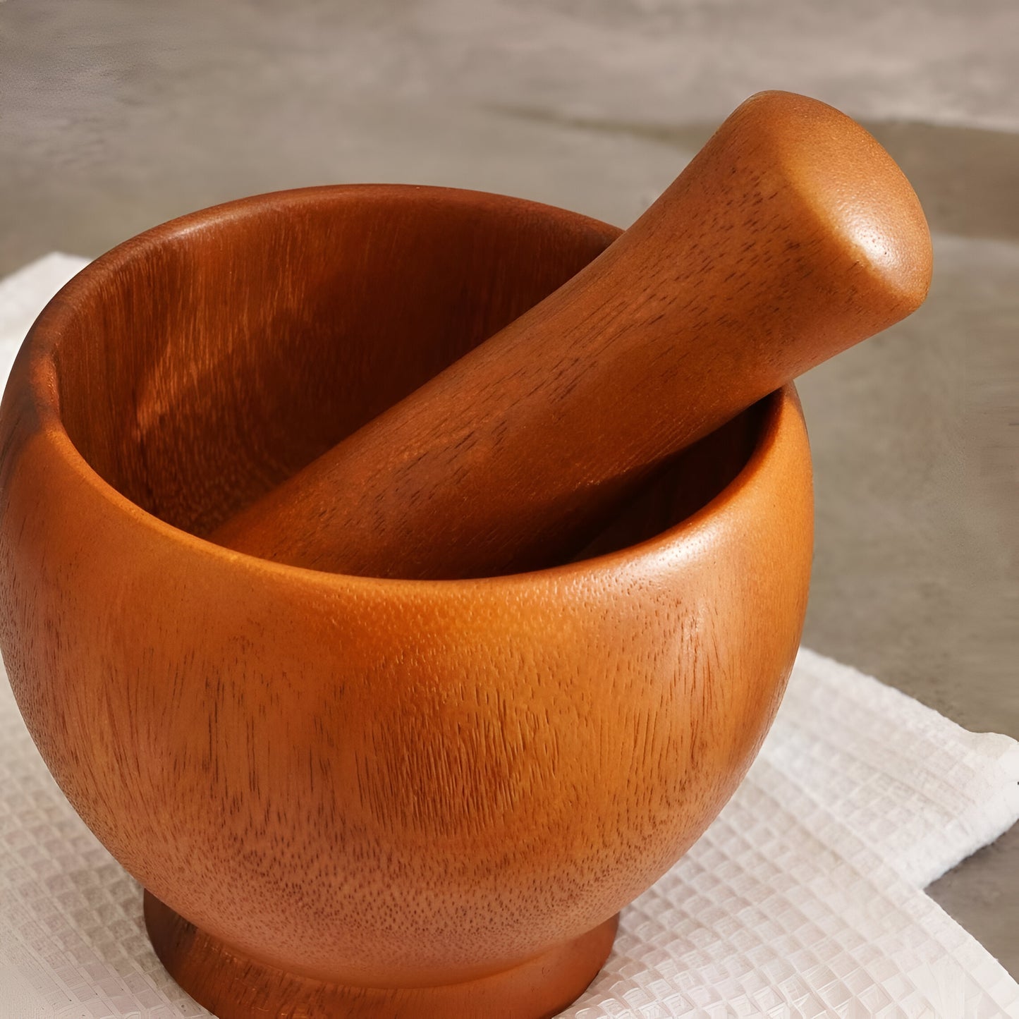 Arbor Acacia Wood Mortar and Pestle, Rustic Design