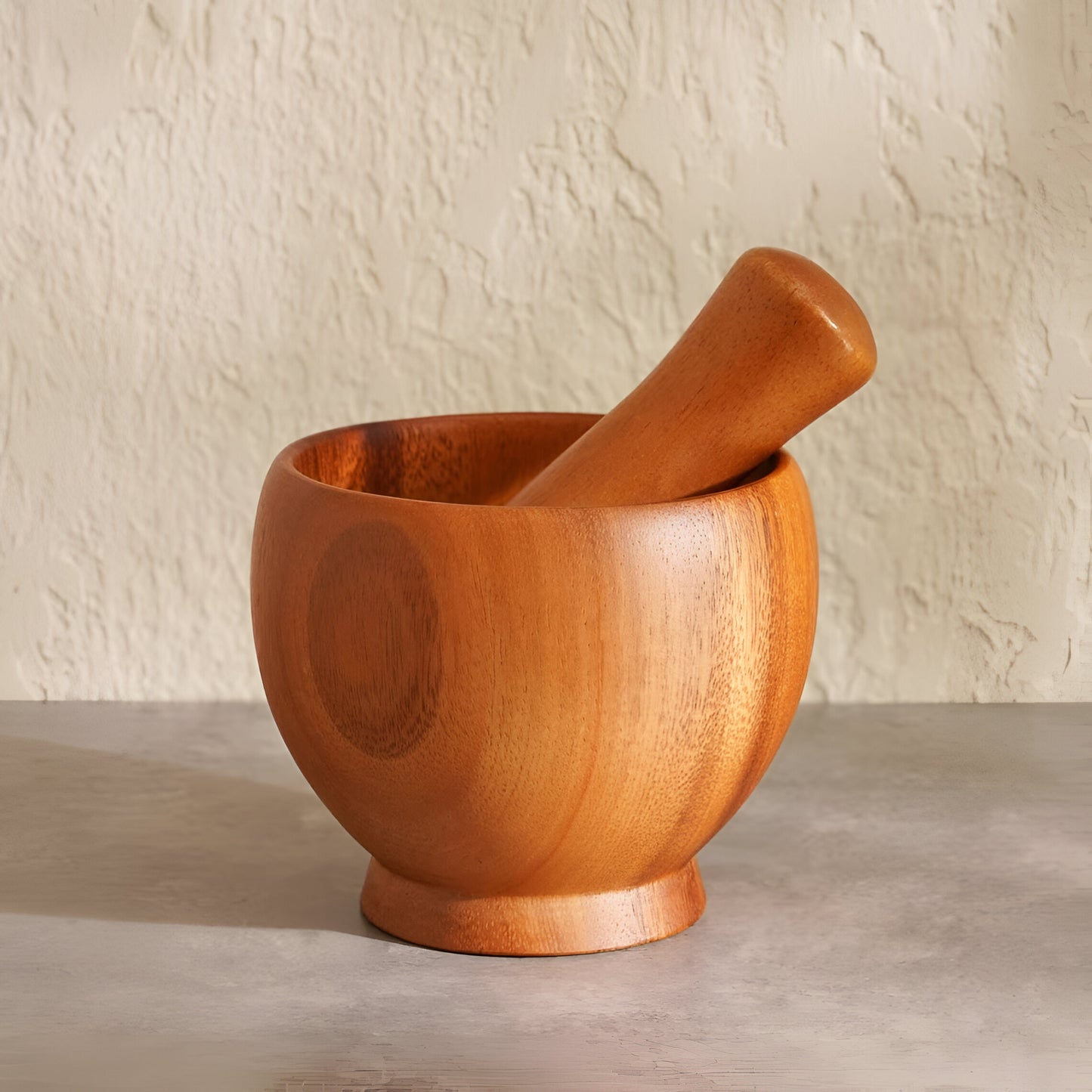 Arbor Acacia Wood Mortar and Pestle, Rustic Design