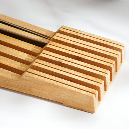 Kanso Bamboo Knife Block Organizer, 11-Slot Storage
