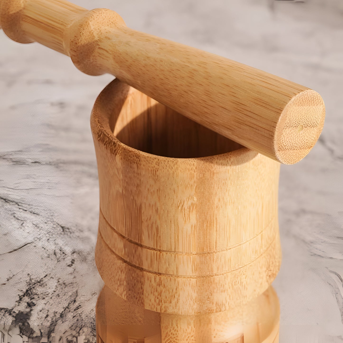 Osha Bamboo Mortar & Pestle Set Natural, Lightweight