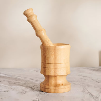 Osha Bamboo Mortar & Pestle Set Natural, Lightweight