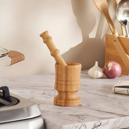 Osha Bamboo Mortar & Pestle Set Natural, Lightweight