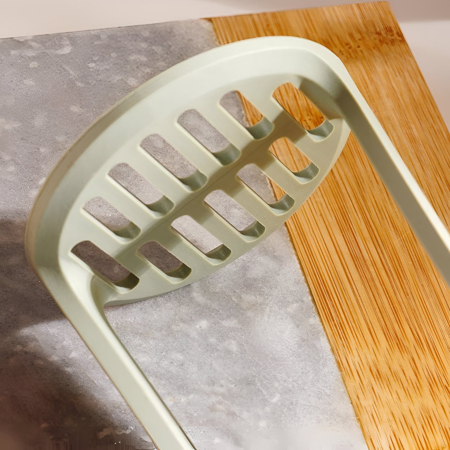 Strata Nylon Potato Masher Gray, Soft Grip Handle