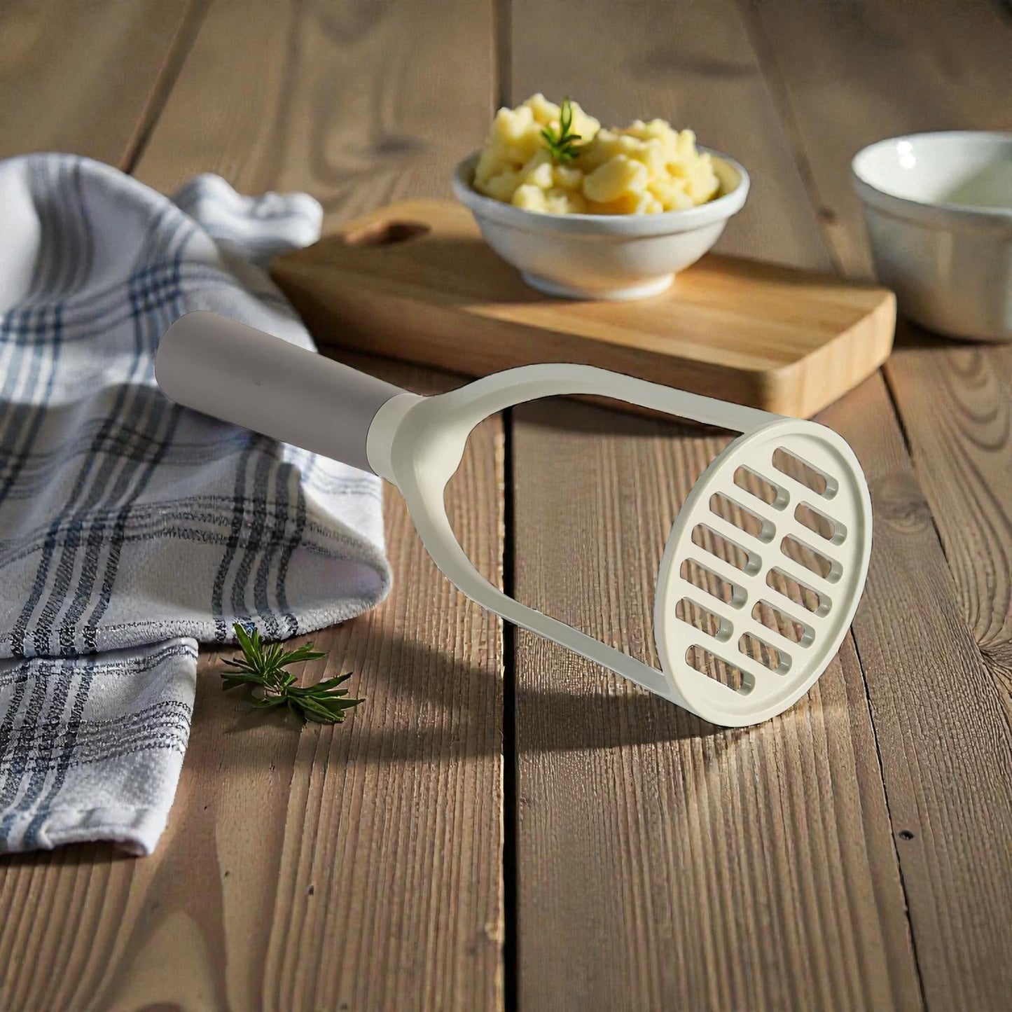 Strata Nylon Potato Masher Gray, Soft Grip Handle