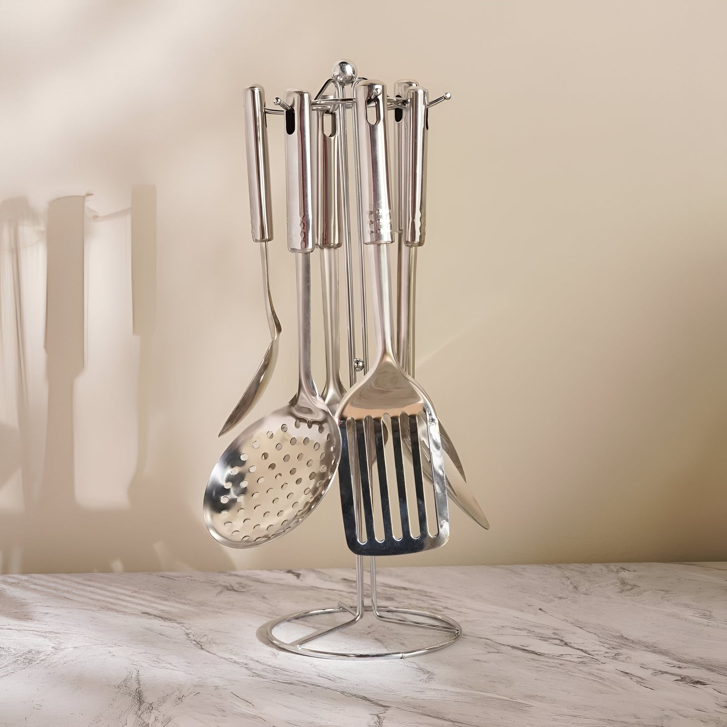 Argent Stainless Steel Utensils Set 7-Piece, Chrome Finish