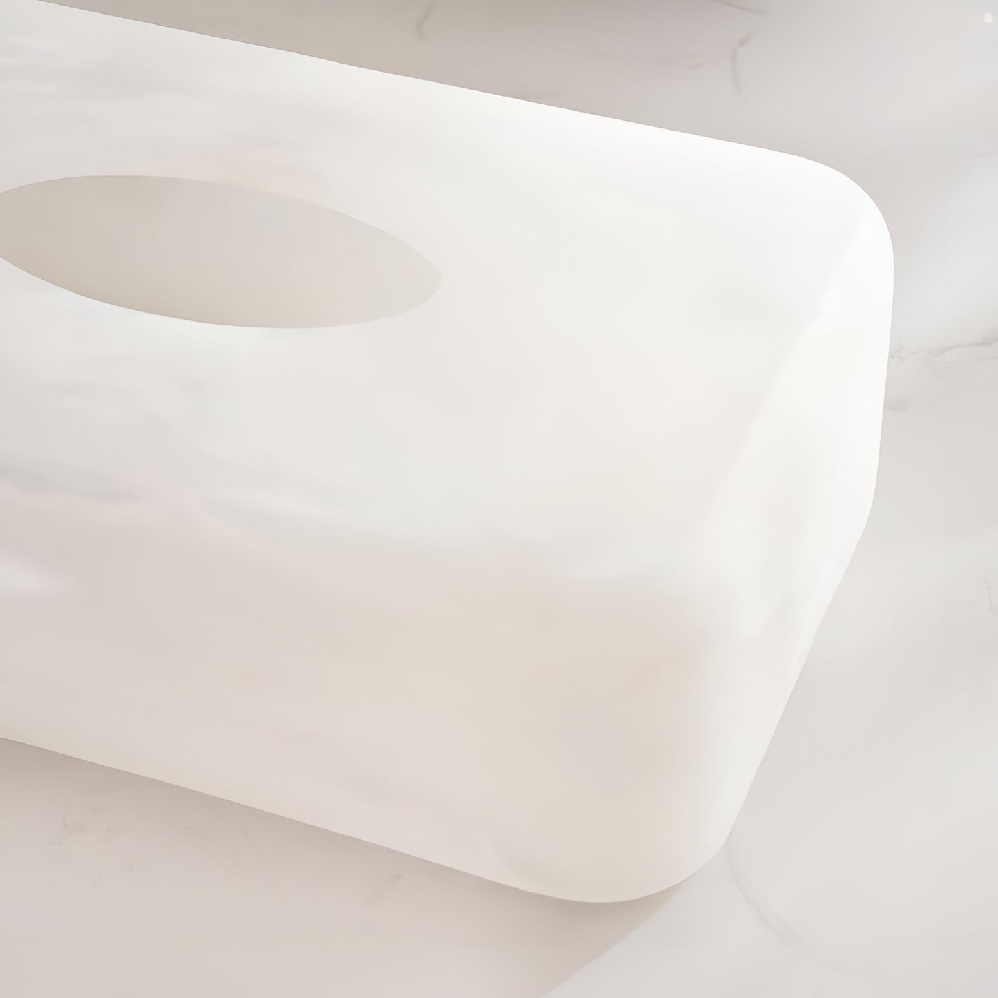 Nova White Resin Tissue Box Cover Rectangular, Heavy Duty