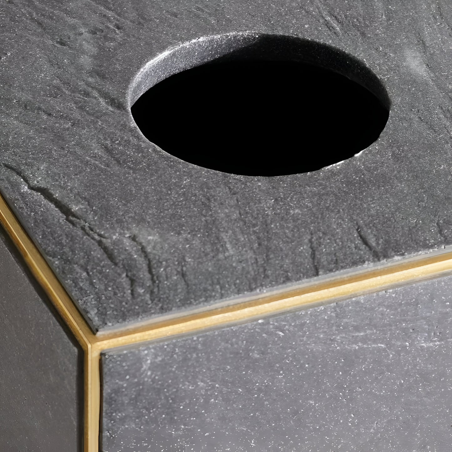 Onyx Black Resin Tissue Box Square, Matte Finish