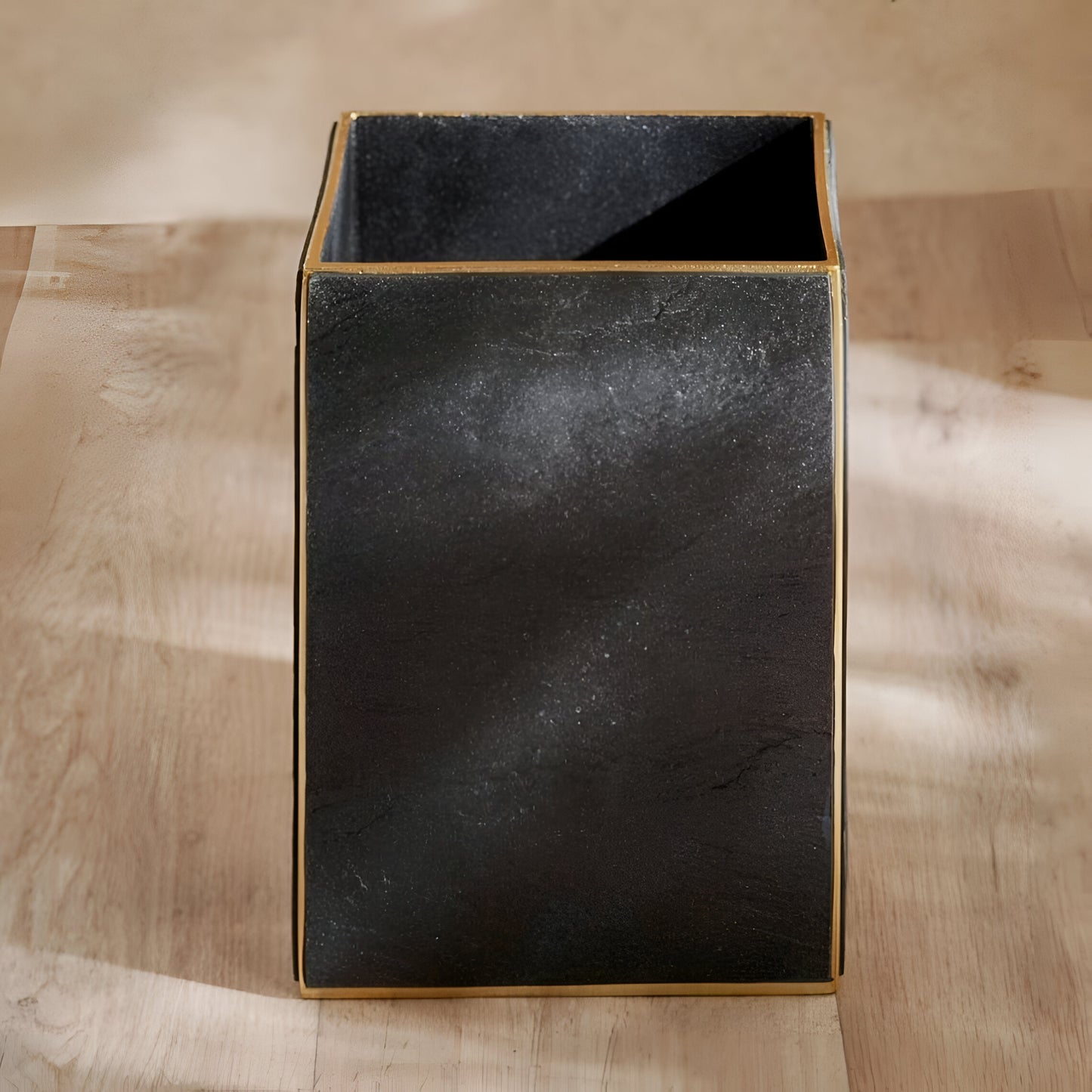 Eclipse Black Resin Waste Bin Square, Durable