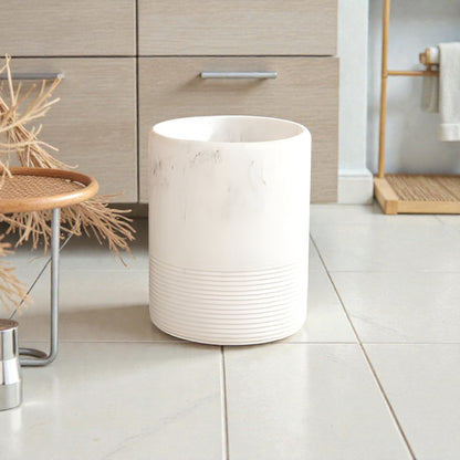 Orion White Polyresin Waste Bin Square, Durable