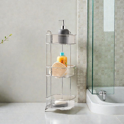 Apex Corner Shower Caddy Silver 3-Tier, Rust Resistant