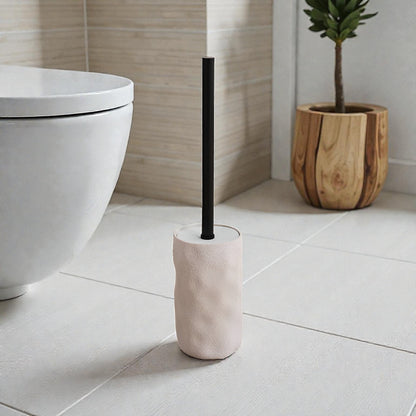 Ridge Cream Toilet Brush with Holder Textured, Durable